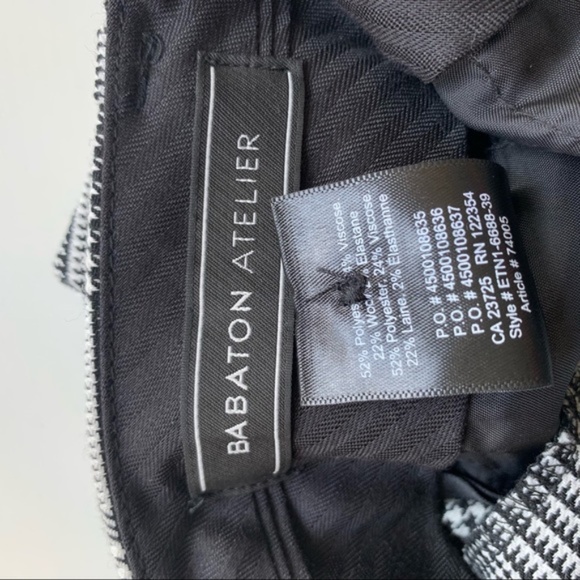 Aritzia Babaton Atelier Walker Check plaid Houndstooth belted pant - Size 4 - Picture 5 of 5